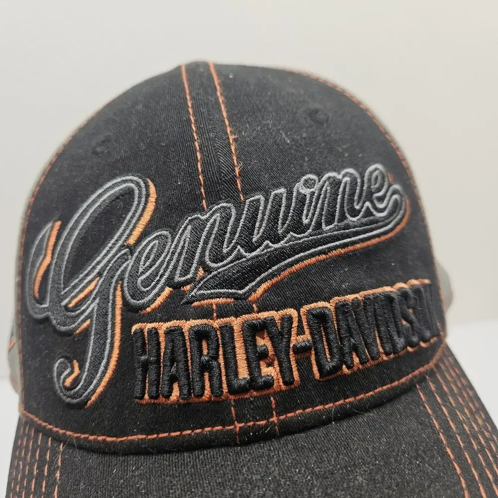 Harley-Davidson A-Flex One Size Fits Most Black/Grey/Orange Baseball Cap.